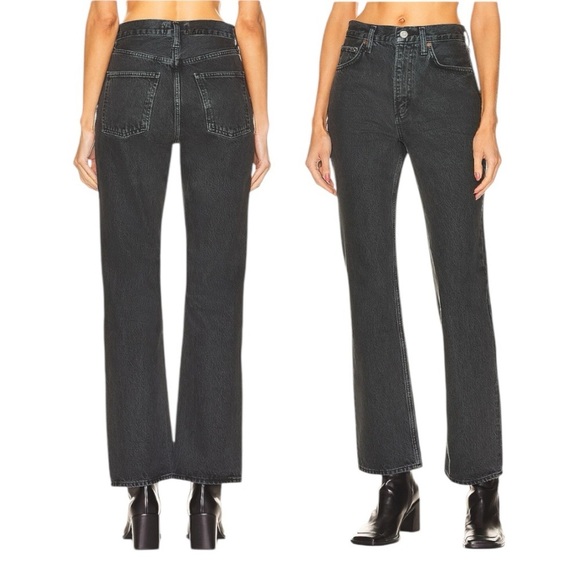AGOLDE High-Rise Vintage Boot Denim Jean Black Gray Women’s Size 26 - Picture 1 of 11